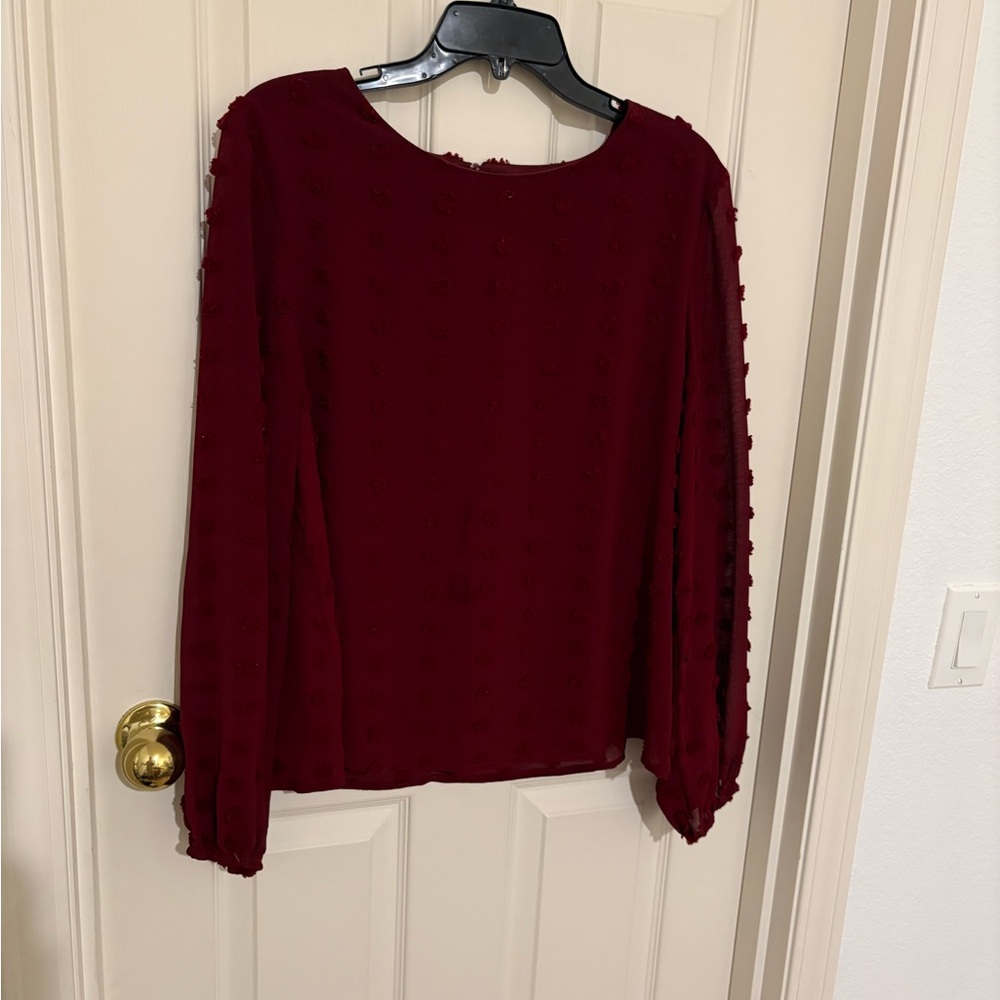 POLYGRAM Elegant Burgundy Blouse